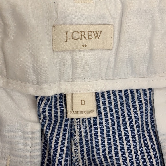 J. Crew Striped Cotton Shorts - Blue/White, Size 0 - Picture 3 of 5